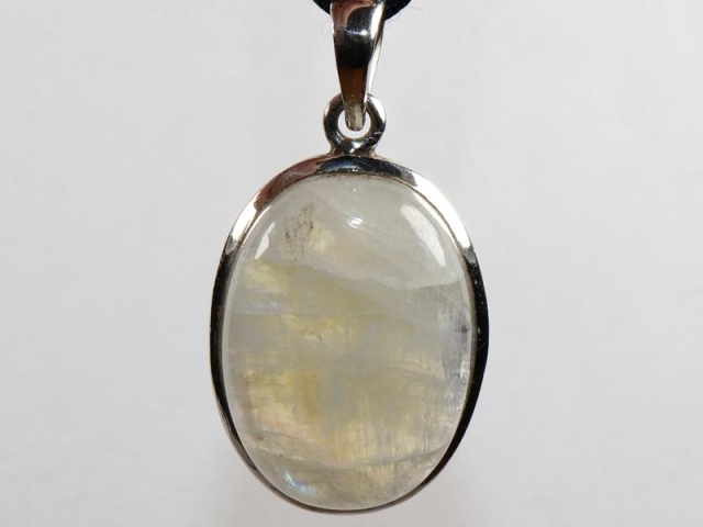 White labradorite on cord