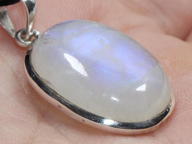 White labradorite on cord