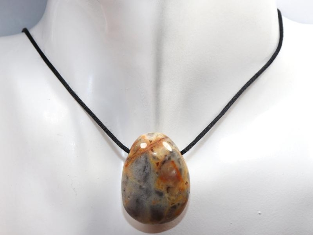 Crazy lace agate on cord