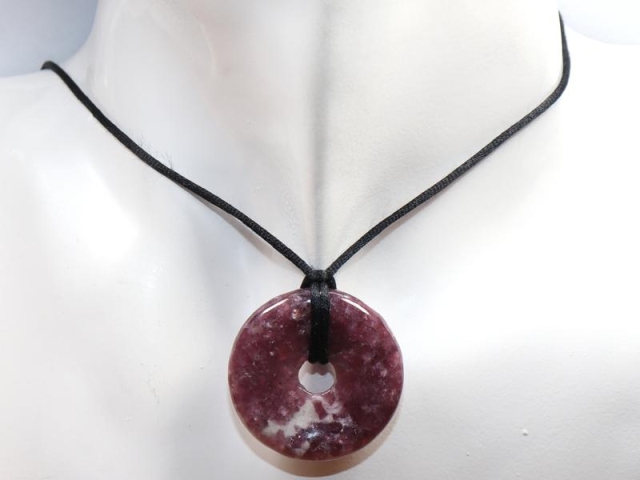 Lepidolite on cord