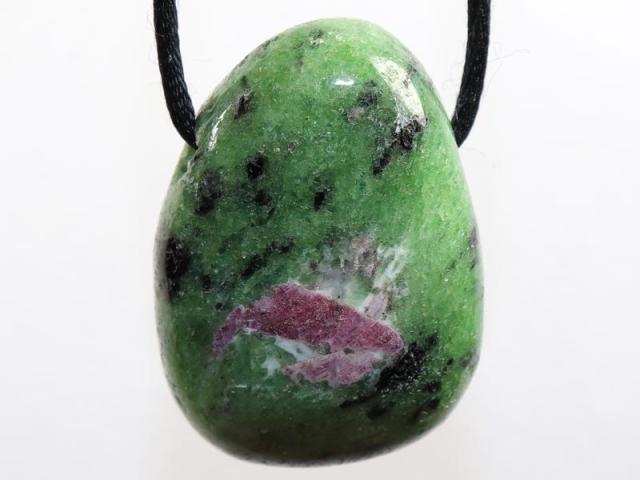 Ruby in zoisite on cord