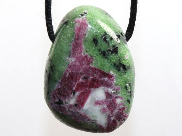 Ruby in zoisite on cord