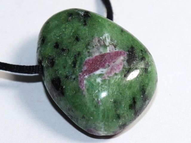 Ruby in zoisite on cord