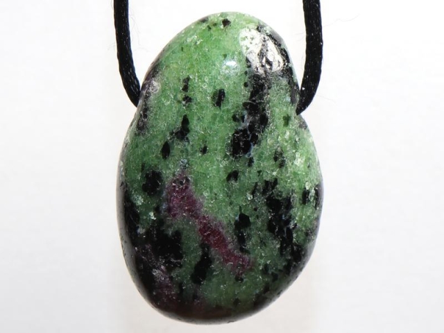 Ruby in zoisite on cord