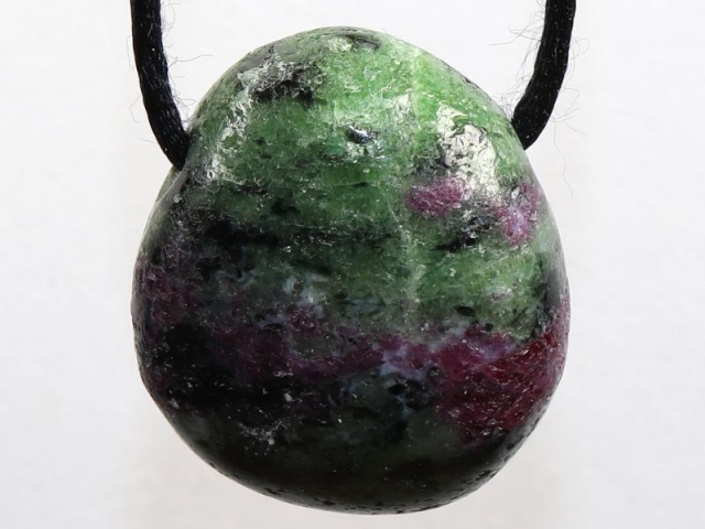 Ruby in zoisite on cord