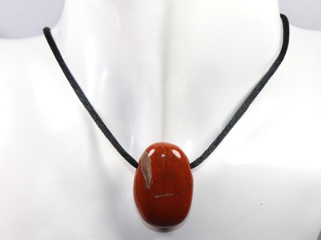 Red jasper on cord