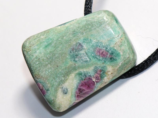 Ruby in fuchsite on cord