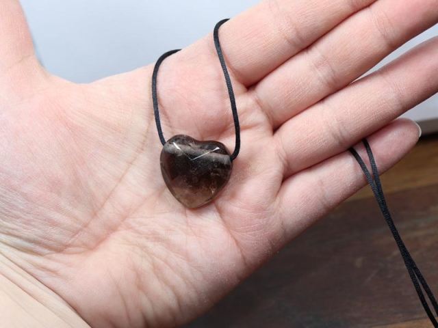 Smoky quartz on cord