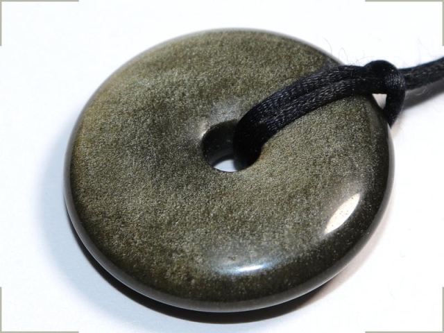 Gold obsidian on cord