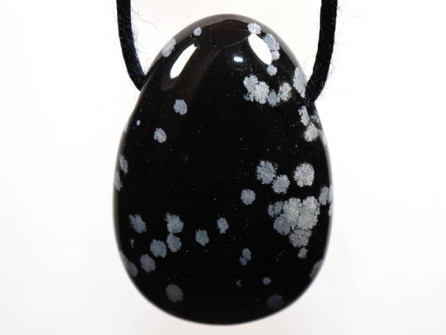 Snowflake obsidian on cord