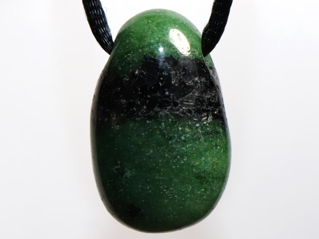 Ruby in zoisite on cord