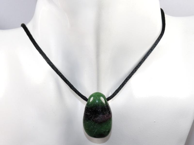 Ruby in zoisite on cord