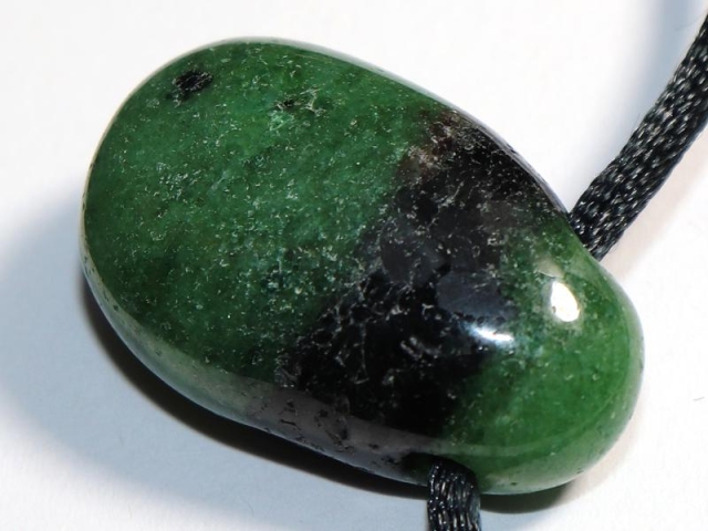 Ruby in zoisite on cord