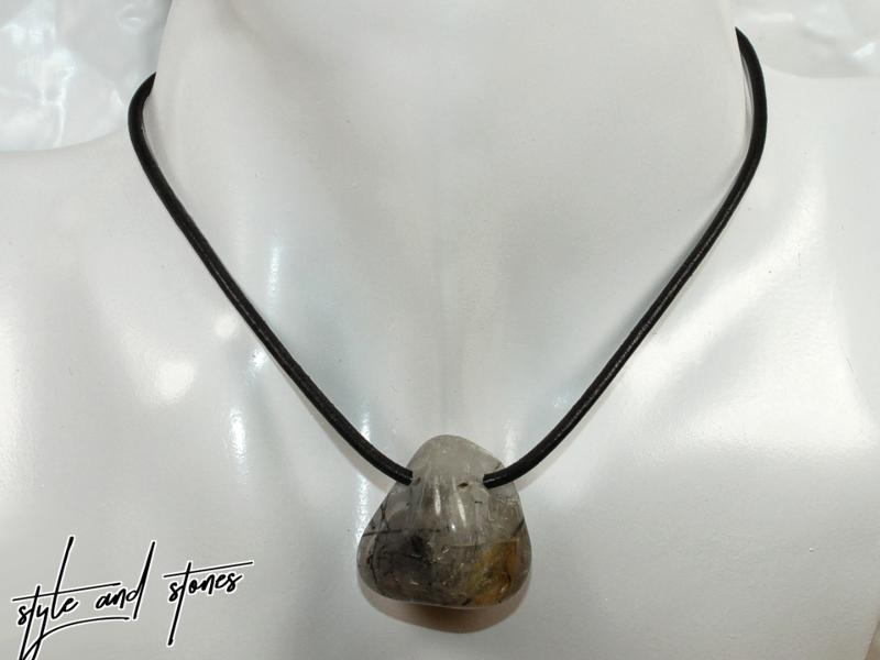 Tourmaline quartz on cord