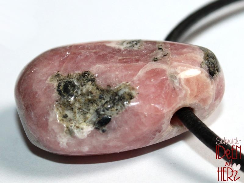 Rhodochrosite on cord