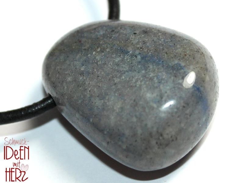 Blue quartz on cord