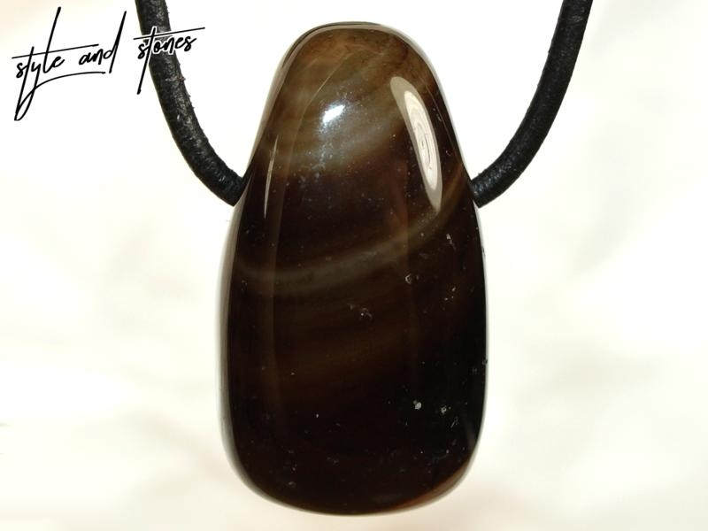 Black agate on cord