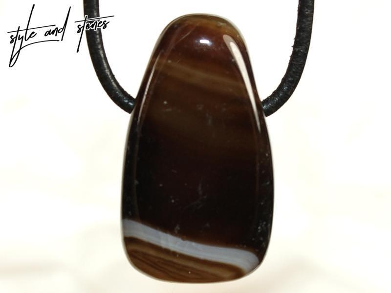 Black agate on cord