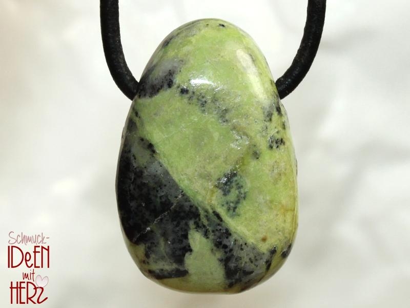 Chrysoprase on cord