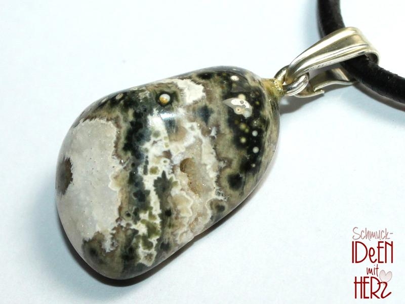 Ocean jasper on cord