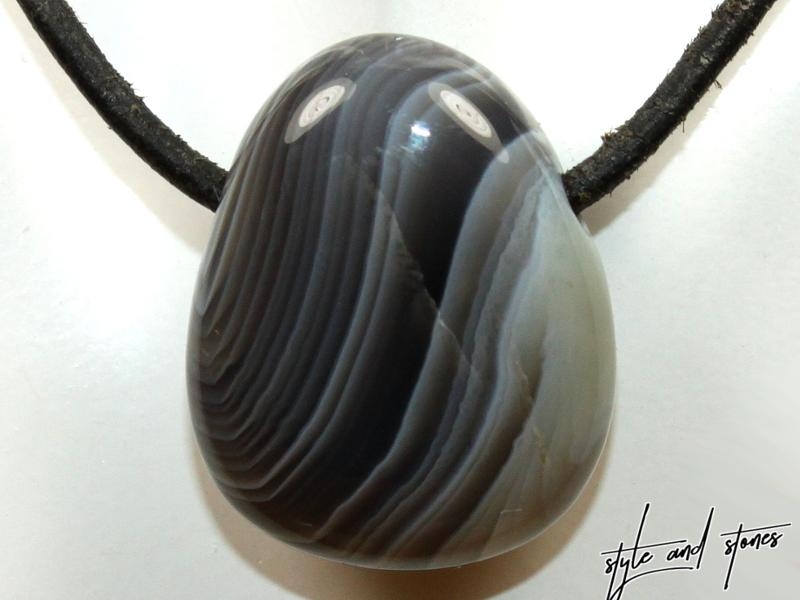 Botswana agate on cord