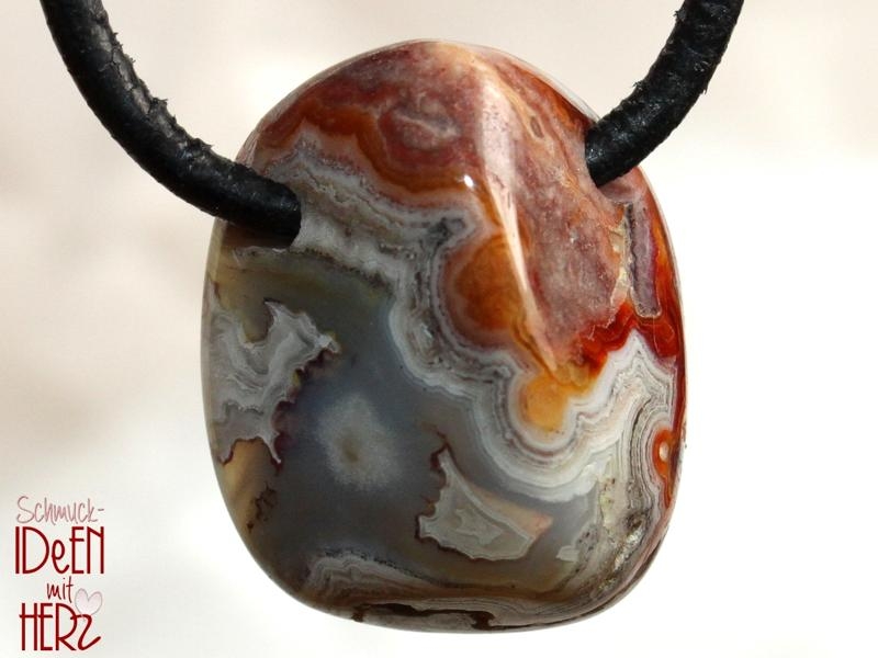 Crazy lace agate on cord