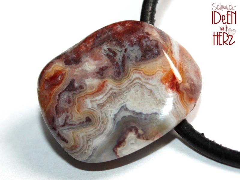 Crazy lace agate on cord