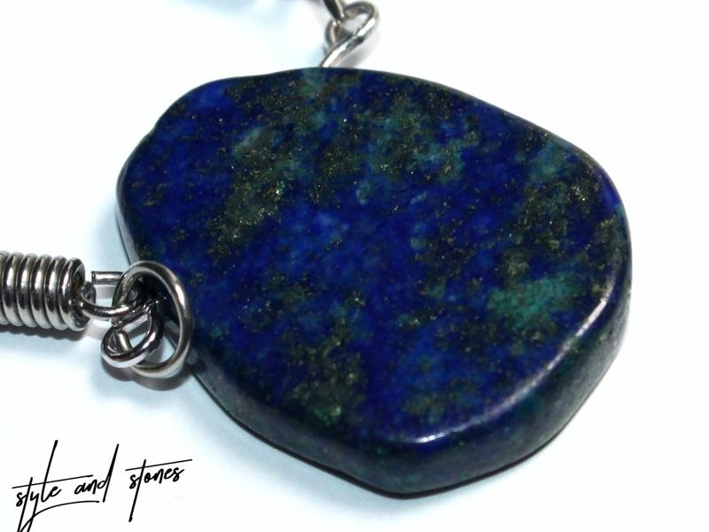 Chrysocolla lapis on cord