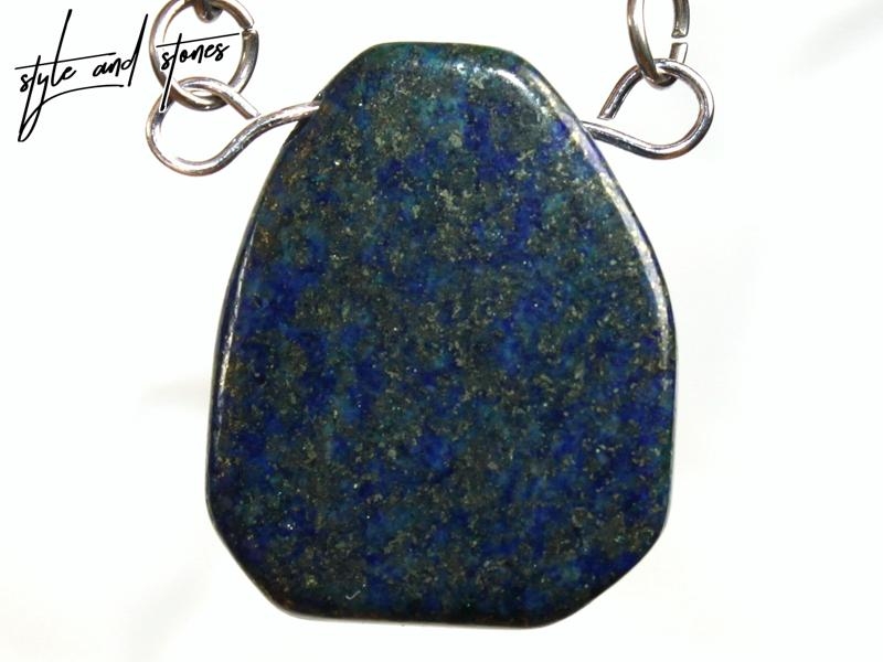 Chrysocolla lapis on cord