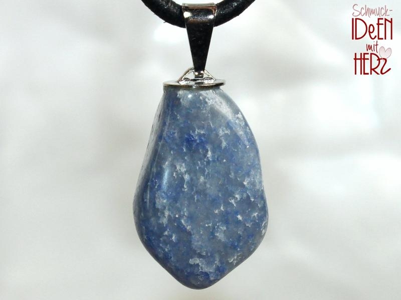 Blue quartz on cord