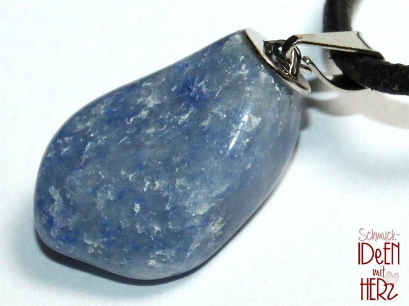 Blue quartz on cord