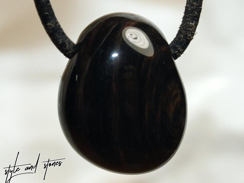 Gold obsidian on cord