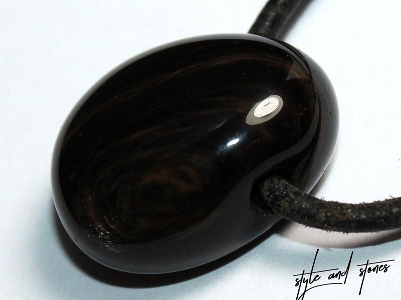 Gold obsidian on cord