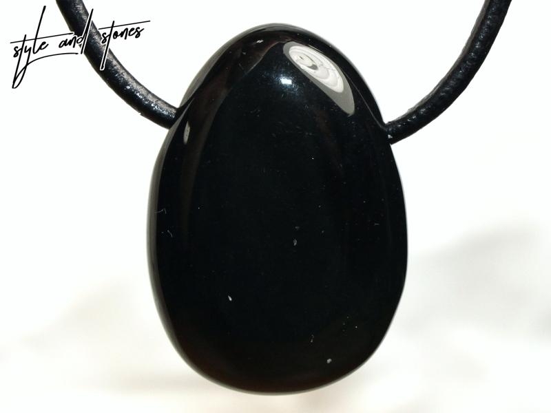 Rainbow obsidian on cord