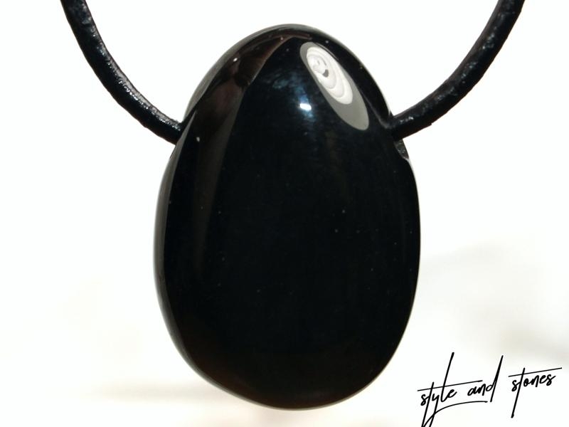 Rainbow obsidian on cord