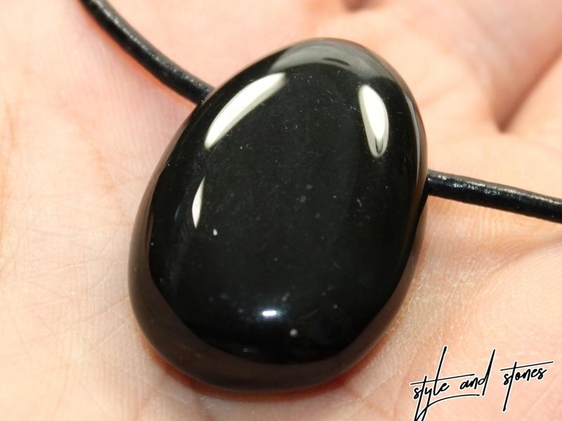 Rainbow obsidian on cord