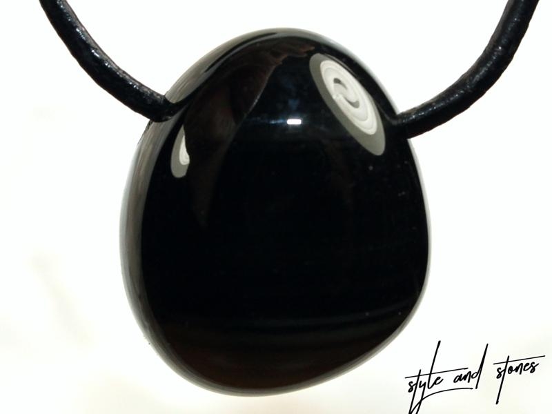 Rainbow obsidian on cord