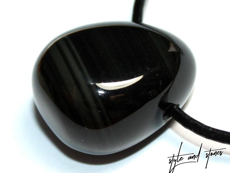 Rainbow obsidian on cord