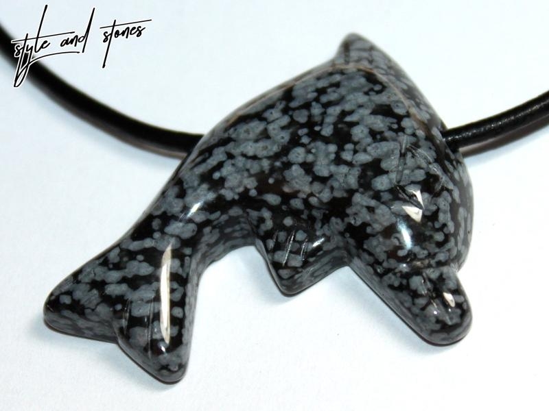 Snowflake obsidian on cord