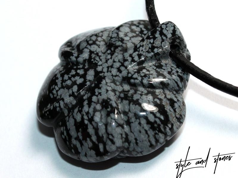 Snowflake obsidian on cord