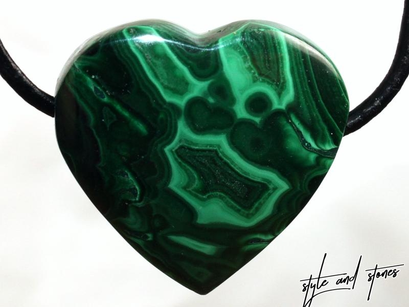 Malachite on cord