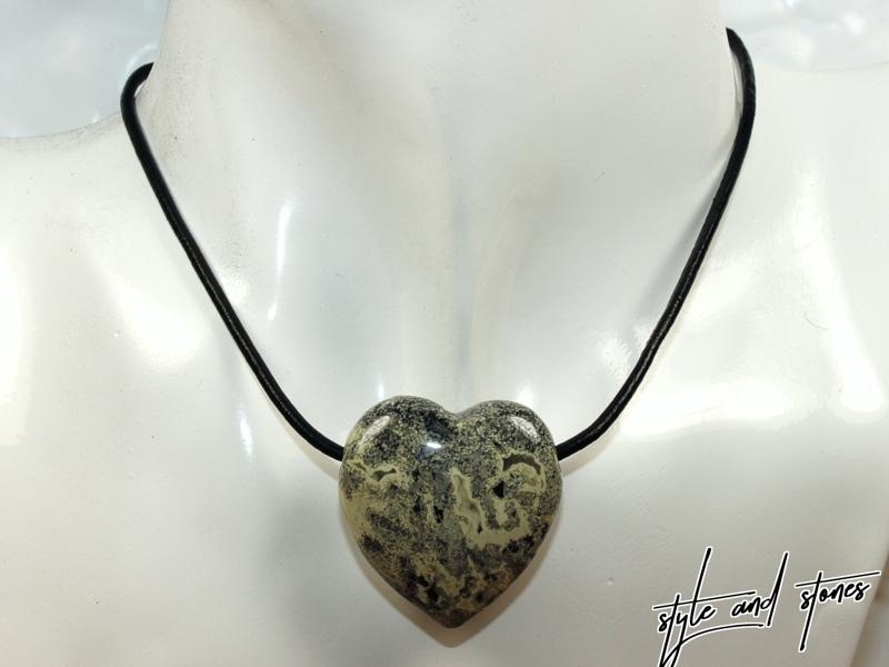 Silverleaf jasper on cord