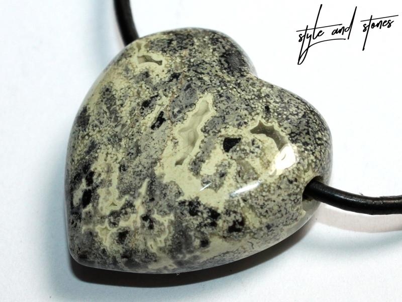 Silverleaf jasper on cord