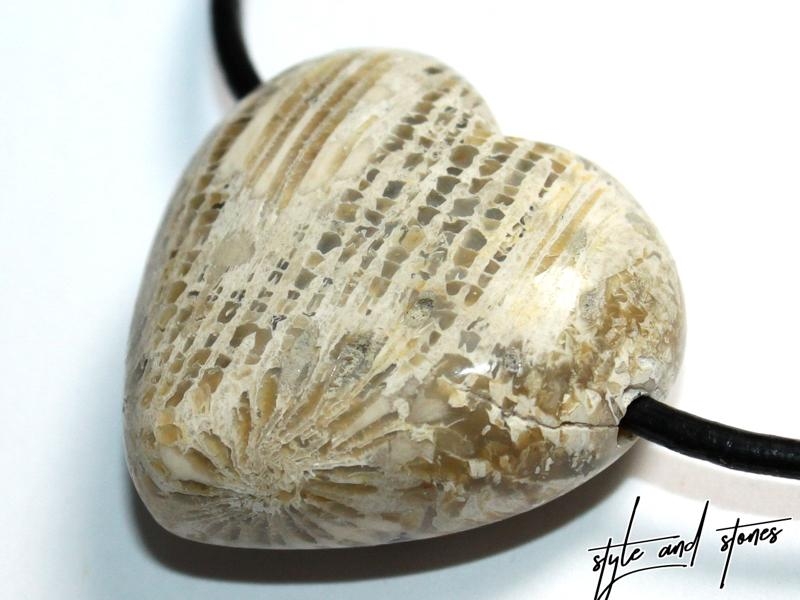 Fossilized coral on cord