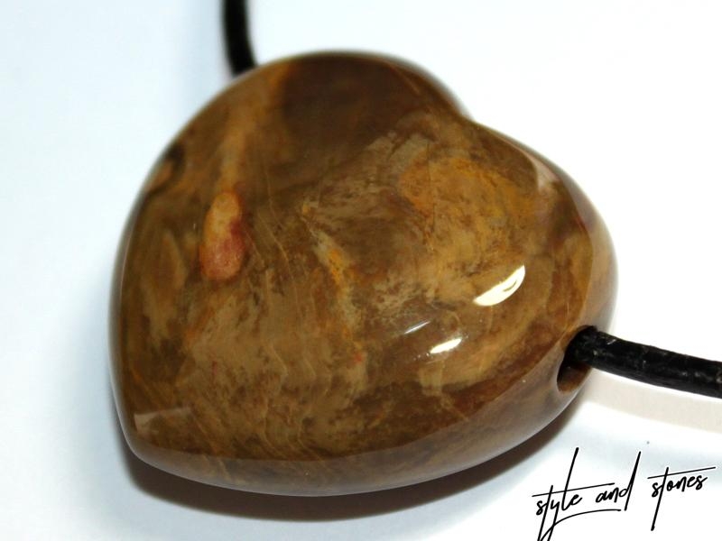 Fossilized wood on cord