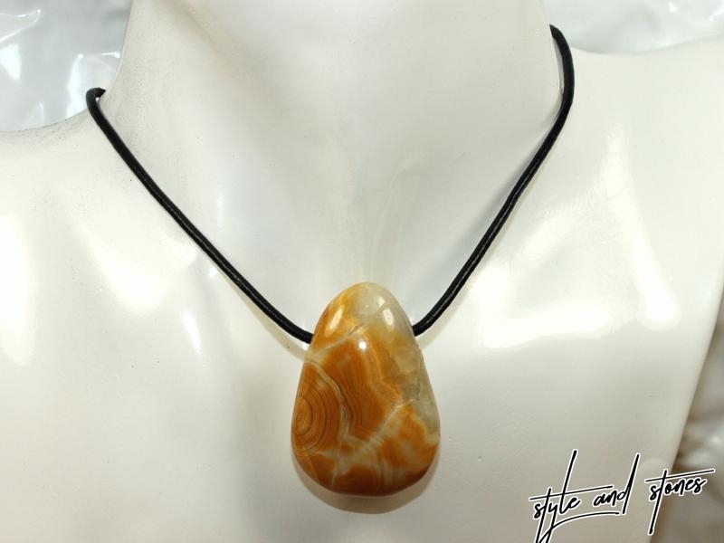 Crazy lace agate on cord