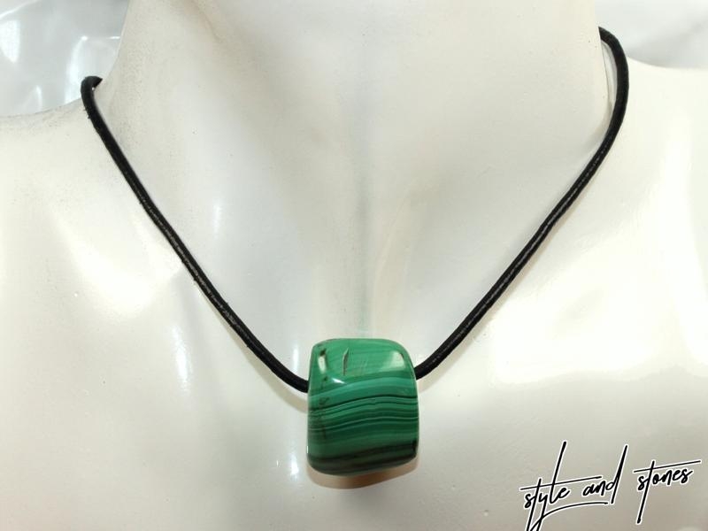 Malachite on cord