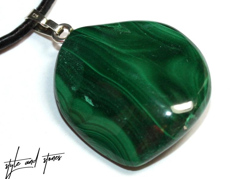 Malachite on cord