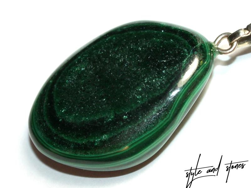 Malachite on cord