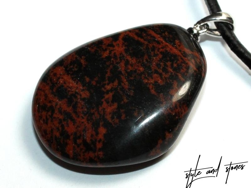 Mahogany obsidian on cord